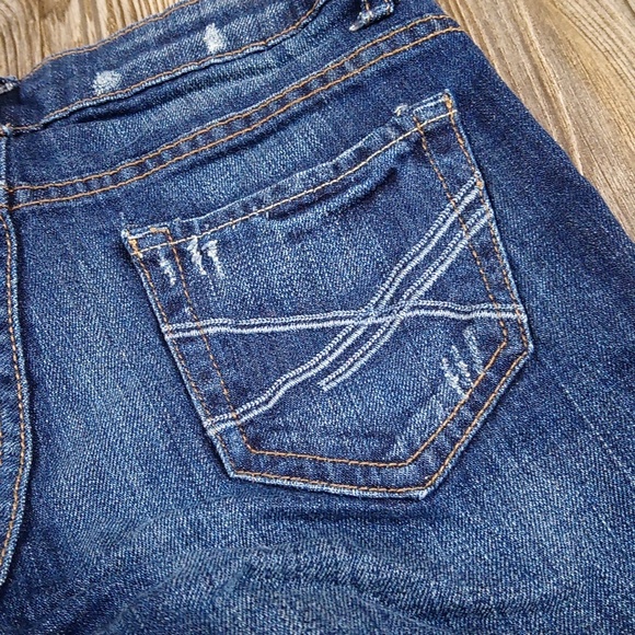 Aeropostale Distressed Faded Ripped Cut Off Denim Blue Jean Shorts - Picture 8 of 8